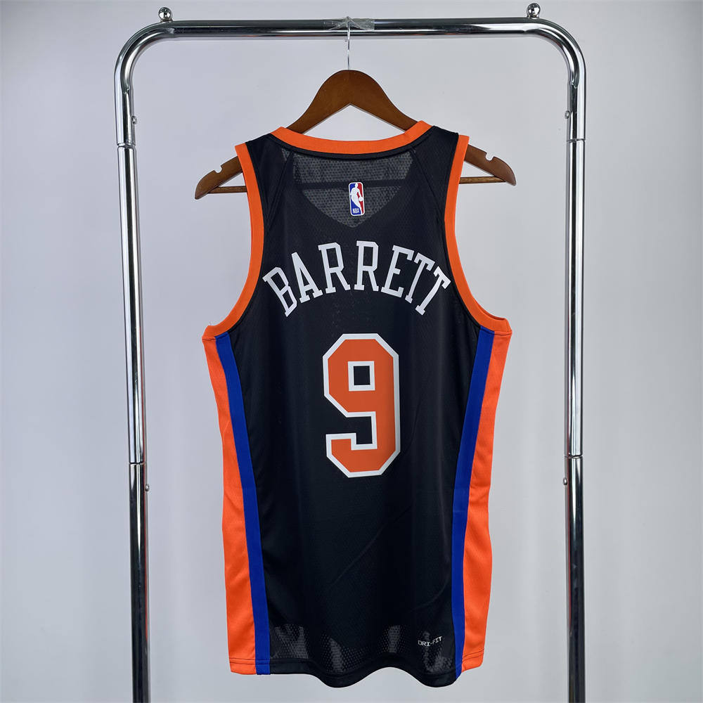 NBA New York Knicks V-Neck City Edition Black jersey BARRETT#9 S-XXL