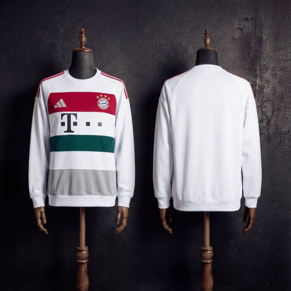 2025/26 Bayern Munich Long Sleeve White Sweatshirt