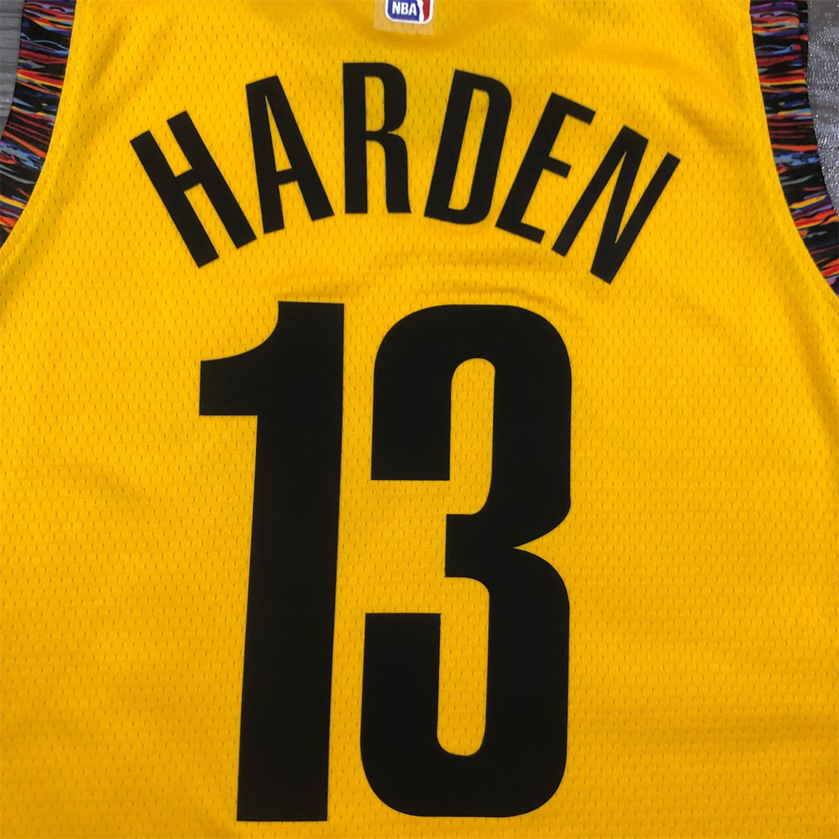 NBA Brooklyn Nets V-Neck Yellow Jersey HARDEN#13 S-XXL