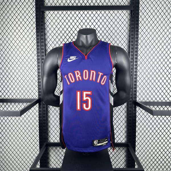 NBA Toronto Raptors 24/25 Retro Purple V-Neck Jersey CARTER#15 S-XXL