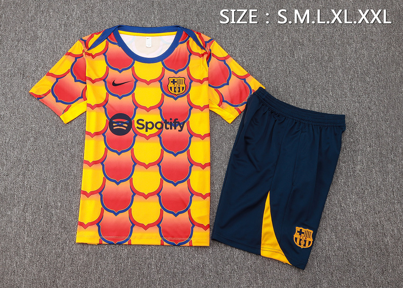 24/25 Barcelona yellow Training Set Shirt and Shorts