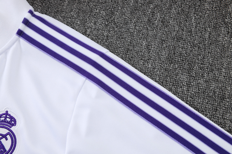 2025/26 Real Madrid White Jacket Training Suit Set Football Team Shirt Sports Fashion