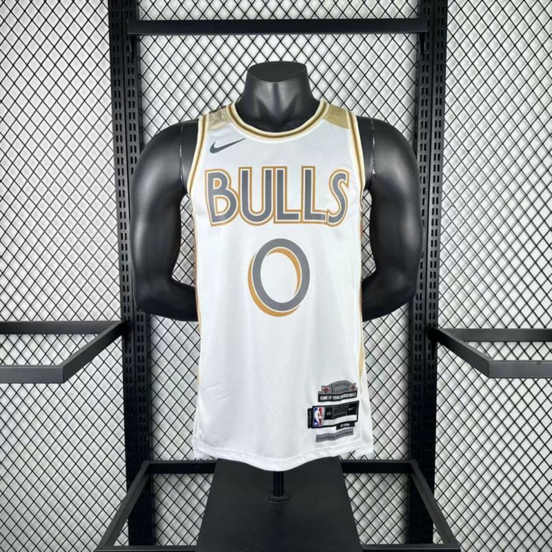 NBA Chicago Bulls 2025 Swingman City Edition Jersey WHITE#0 S-XXL