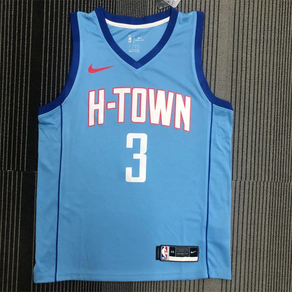 NBA Houston Rockets V-Neck Light Blue Jersey PAUL#3 S-XXL