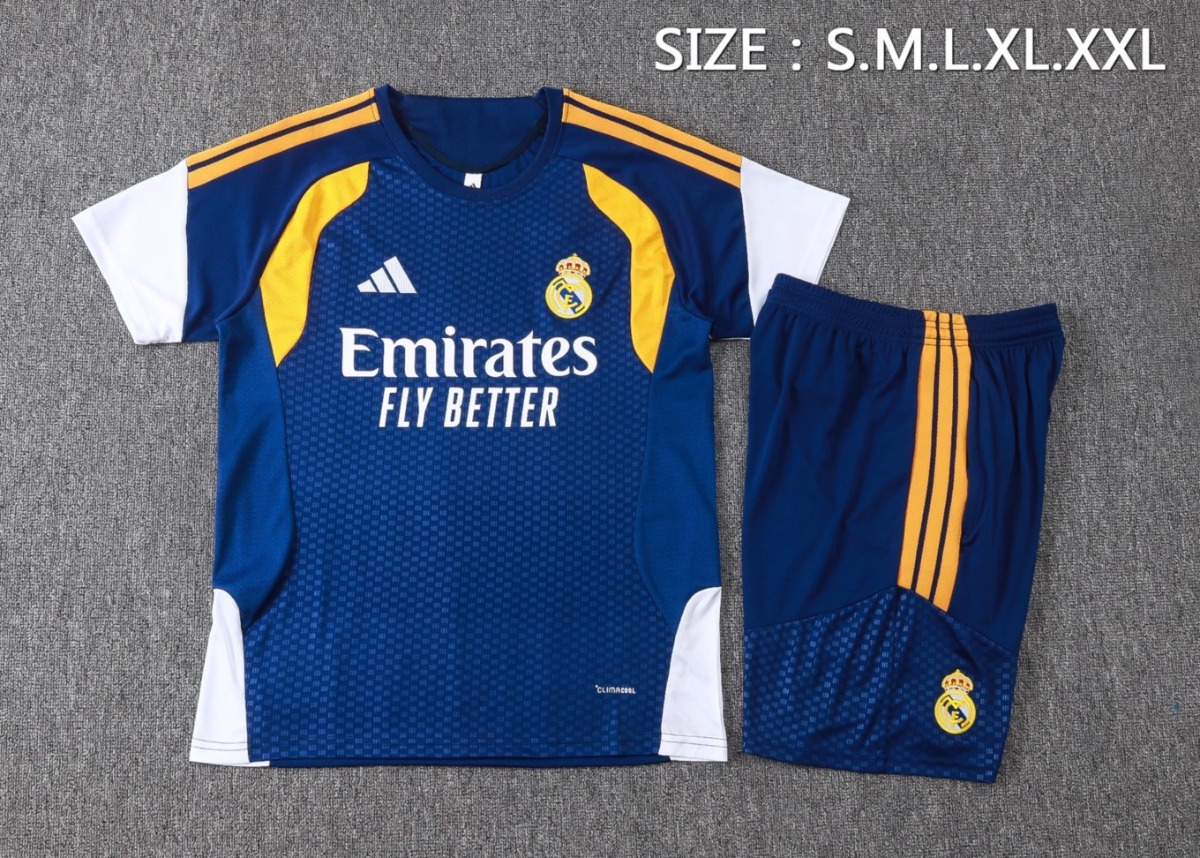 2026 Real Madrid Royal blue Training Set Shirt and Shorts