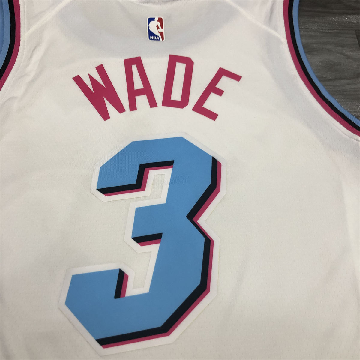 NBA Miami Hearts round neck Whitw Jersey Wade#3 S-XXL