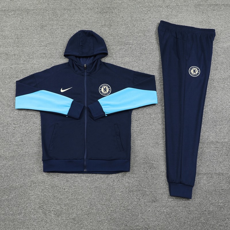 2024 Chelsea Royal Blue Hoodie Jacket Kit Set Football Team Shirt Sports Fashion