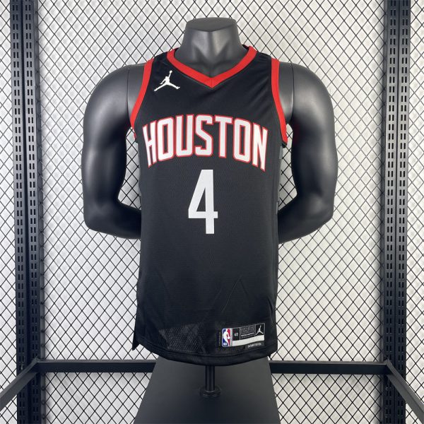 NBA Houston Rockets 2024 V-Neck Balck Jersey GREEN#4 S-XXL
