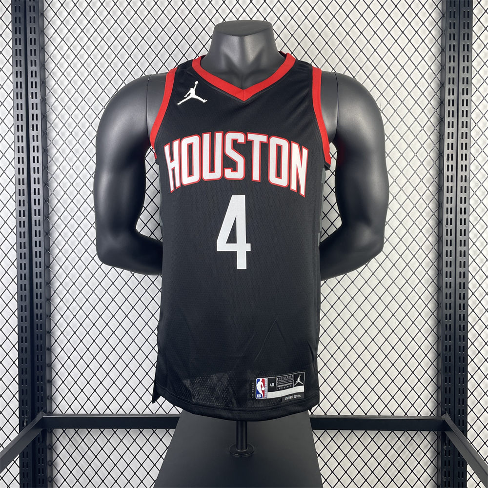 NBA Houston Rockets 2024 V-Neck Balck Jersey GREEN#4 S-XXL