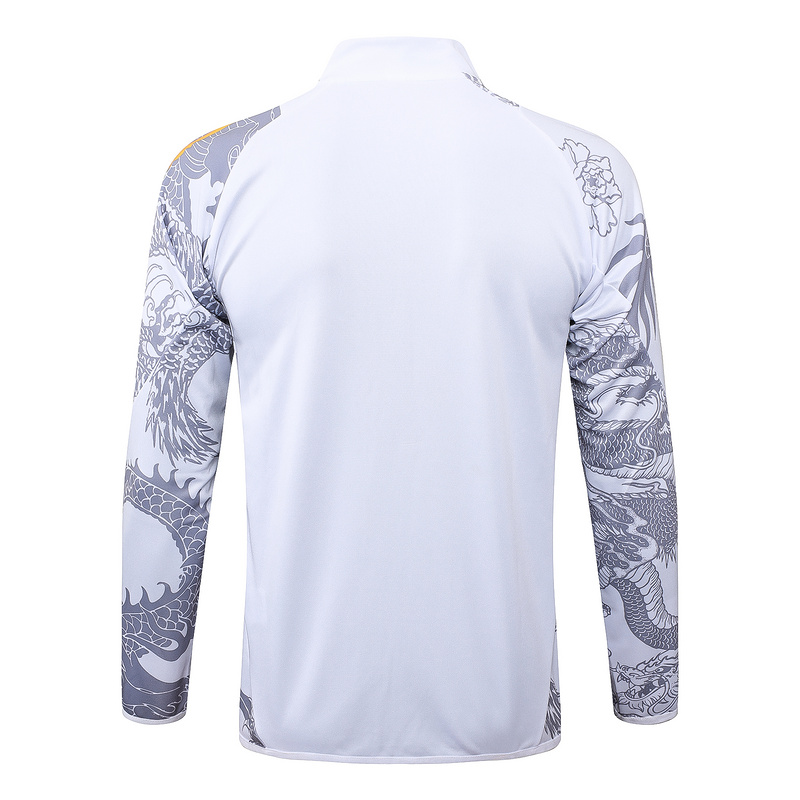 2024/25 Real Madrid White Jacket Training Suit Set Football Team Shirt Sports Fashion