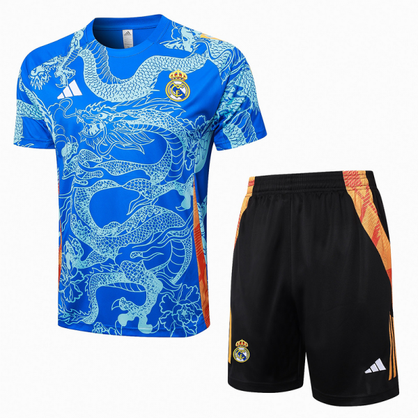 24/25 Real Madrid Blue Training Set Shirt and Shorts
