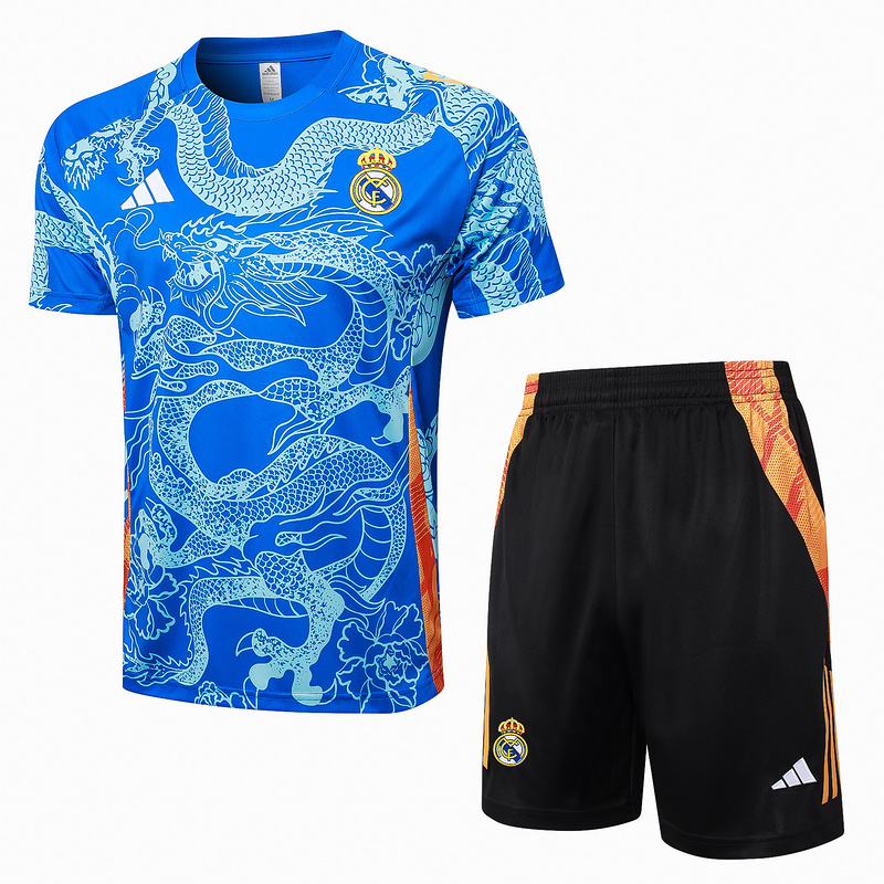 24/25 Real Madrid Blue Training Set Shirt and Shorts