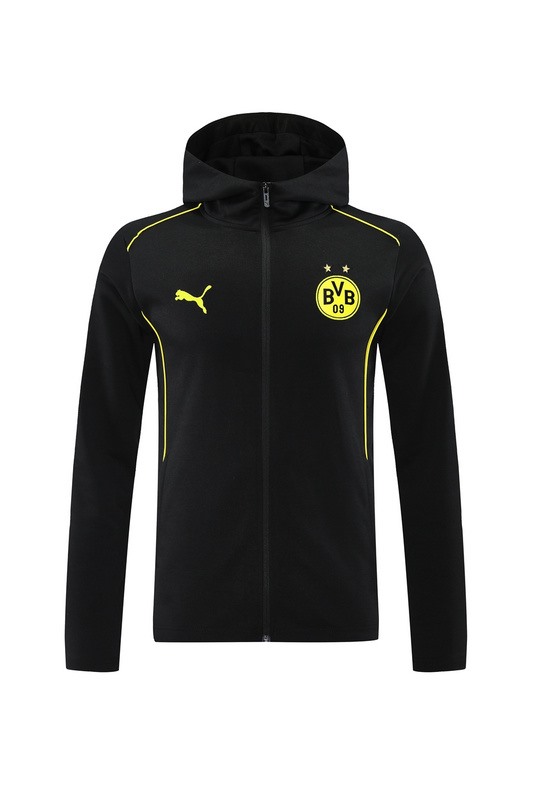 2024 Dortmund Black Hoodie Jacket Kit Set Football Team Shirt Sports Fashion