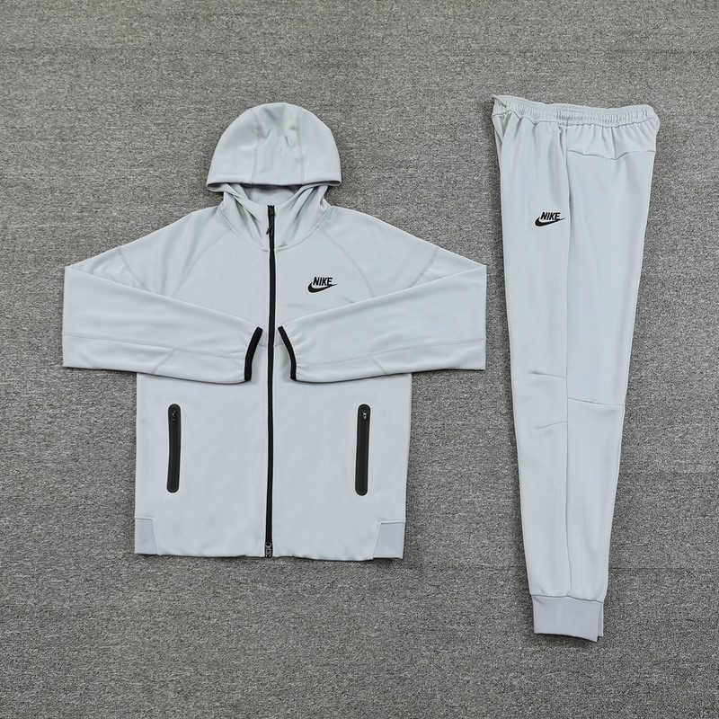 2024 Nike Grey Hoodie Jacket Kit Set Football Team Shirt Sports Fashion