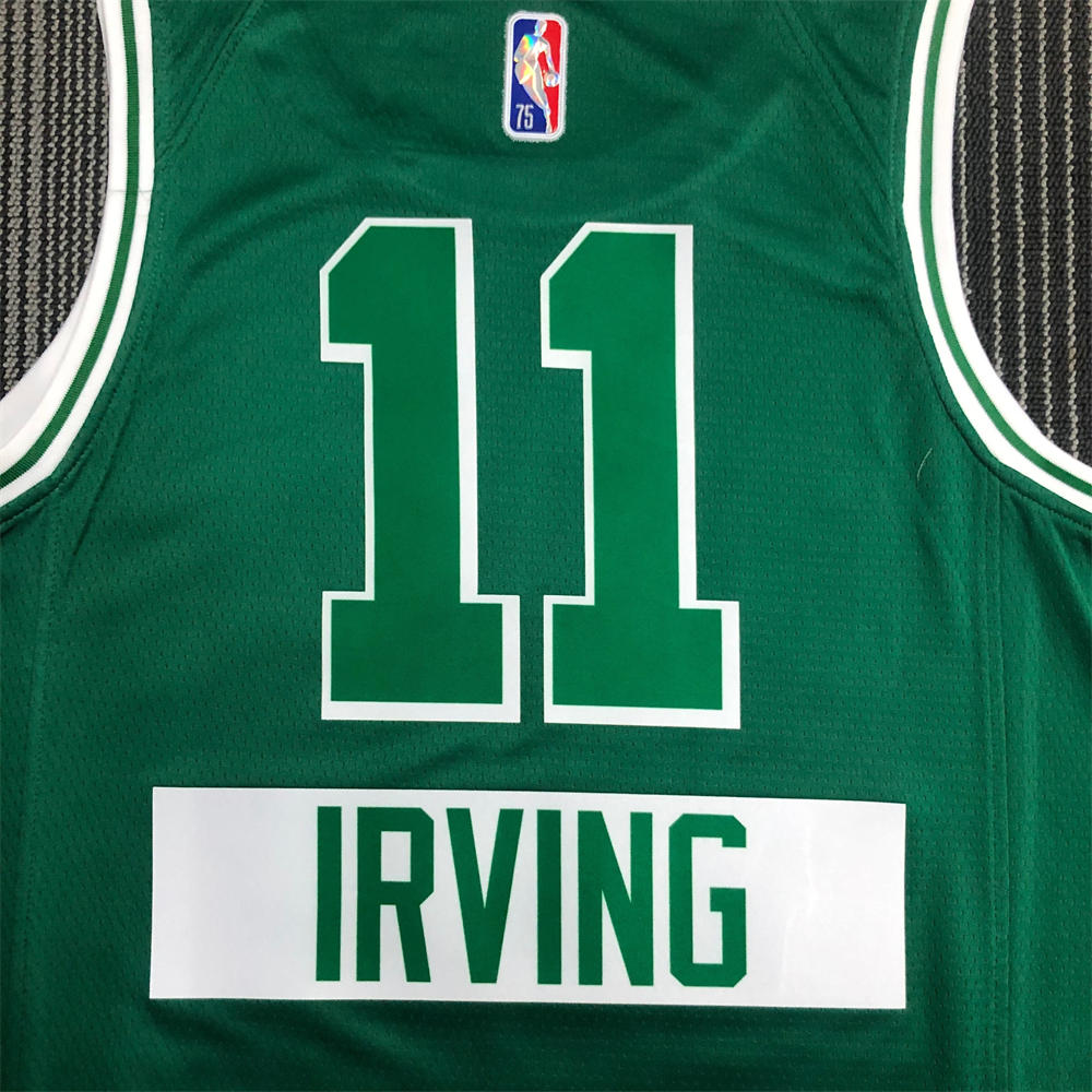 NBA Boston Celtics Round Neck 75th anniversary Green Jersey IRVING#11 S-XXL