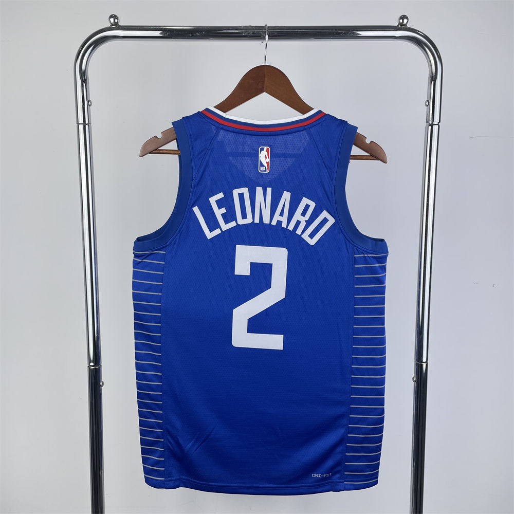 NBA Los Angeles Clippers 2023 V-Neck Blue Jersey LEONARD#2 S-XXL