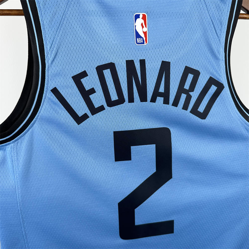 NBA Los Angeles Clippers 24/25 City Edition Round Neck Blue Jersey LEONARD#2 S-XXL