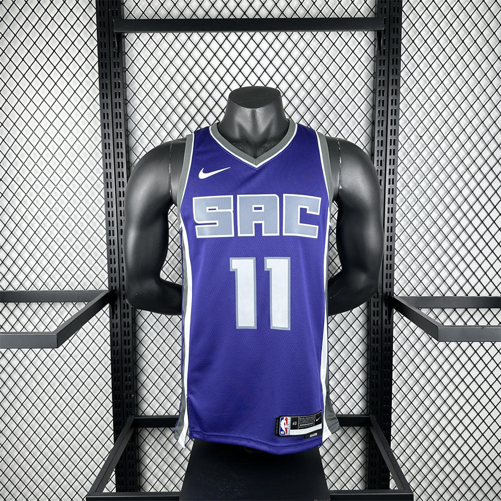 NBA Scaramento Kings 2024 V-Neck Purple jersey SABONIS#11 S-XXL