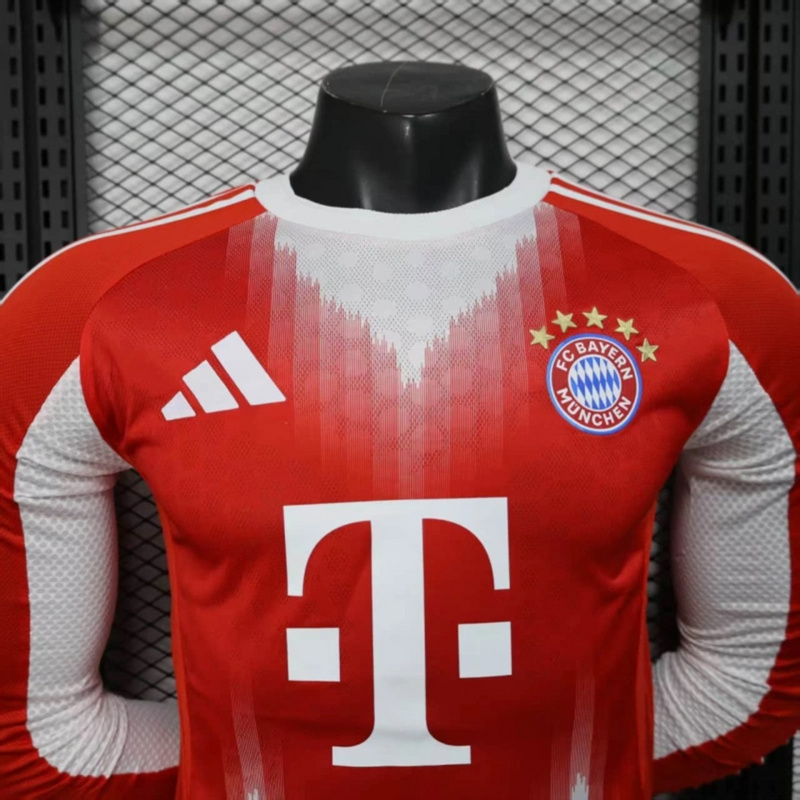 2025/26 Bayern Munich Home Long Sleeve Jersey Player Version