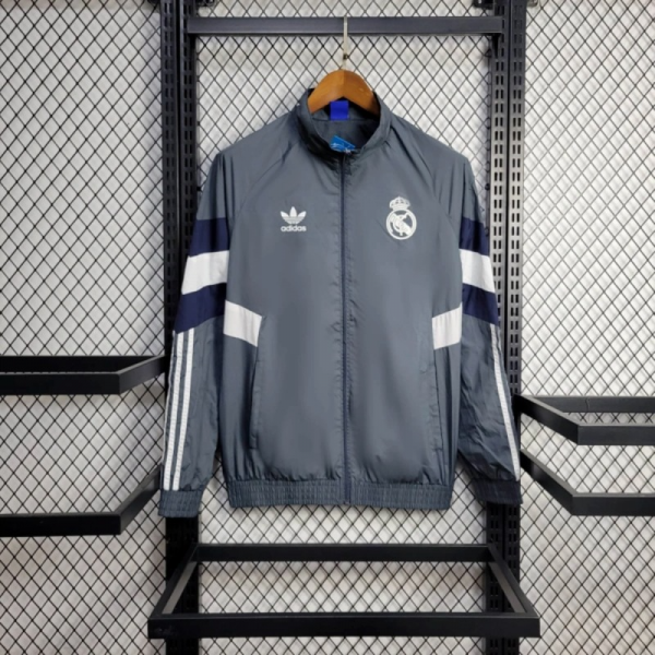 2025 Real Madrid Grey Windbreaker Sport Unifom jersey Sport Unifom