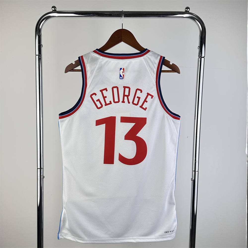 NBA Los Angeles Clippers 24/25 Round Neck White Jersey GEORGE#13 S-XXL