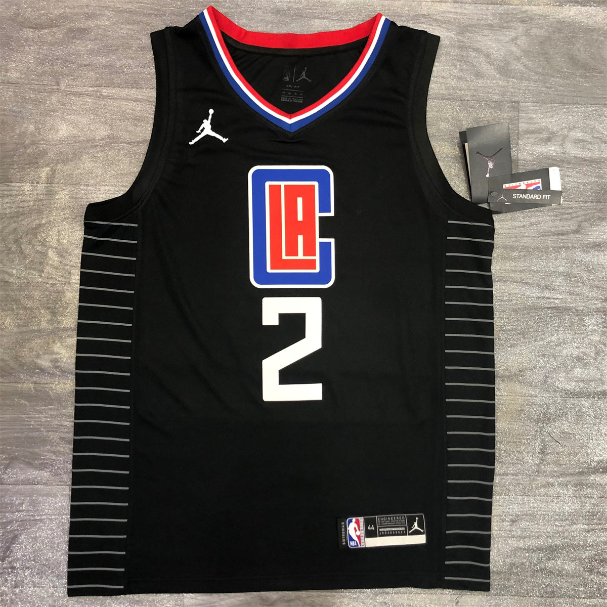 NBA Los Angeles Clippers V neck Black Jersey LEONARD#2 S-XXL