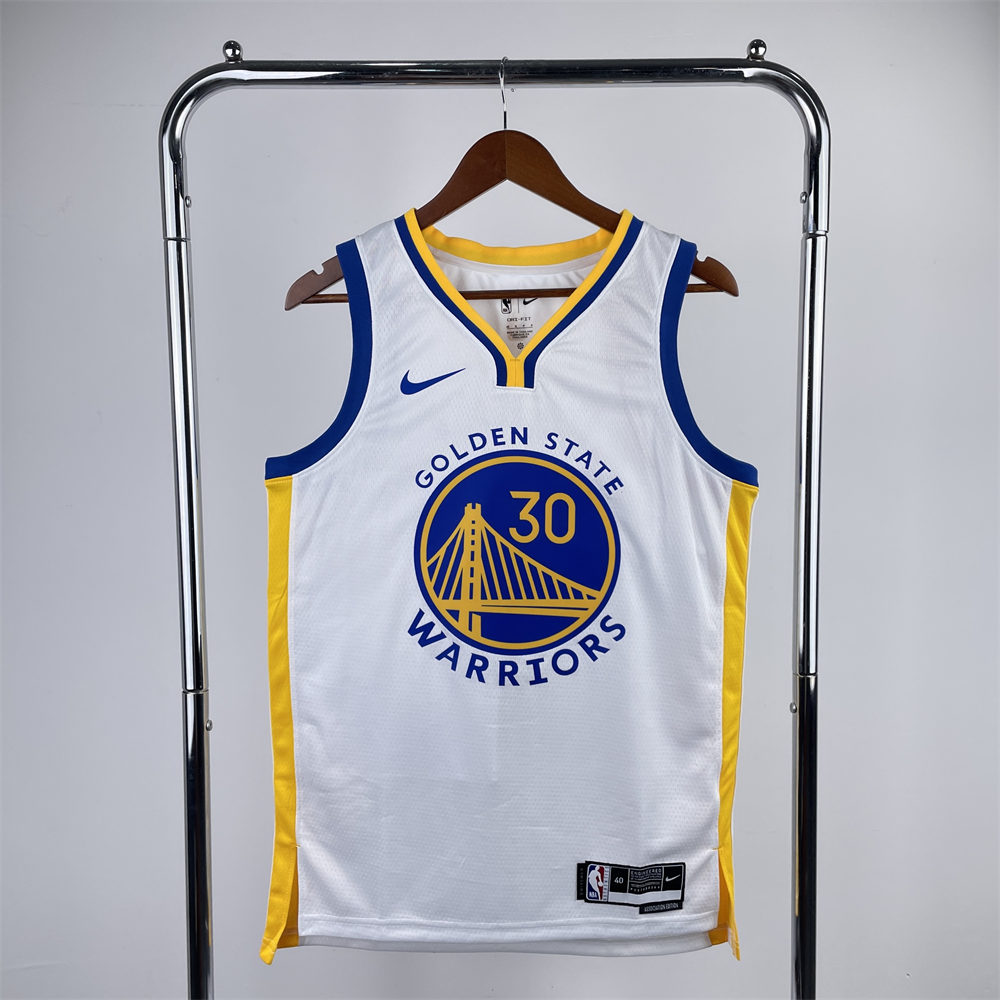 NBA Golden State Warriors 2023 V-Neck White Jersey CURRY#30 S-XXL
