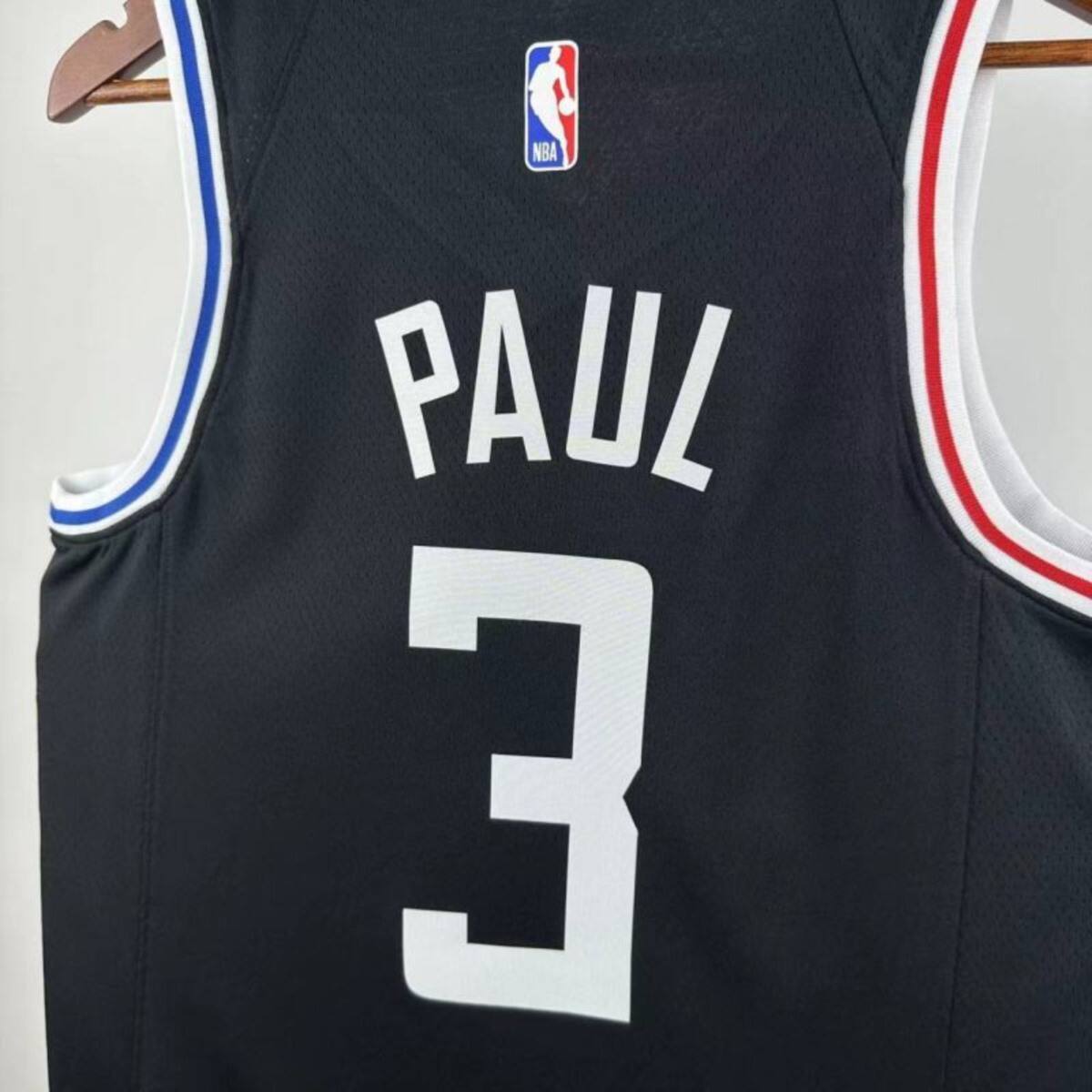 NBA Los Angeles Clippers V-Neck Black Jersey PAULl#3 S-XXL