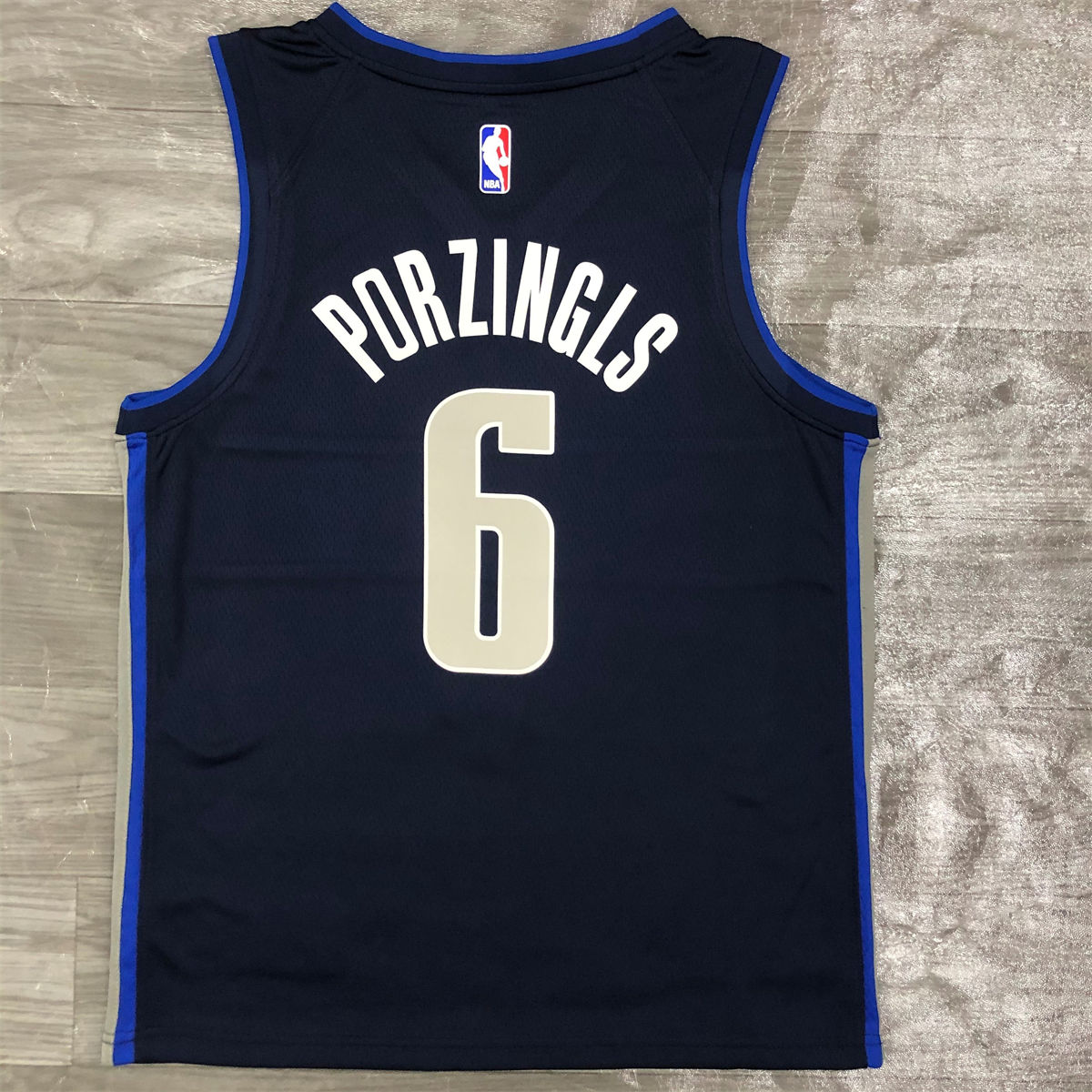 NBA Dallas Mavericks V Neck Snow Mountain Royal Blue Jersey PORZINGIS#6 S-XXL