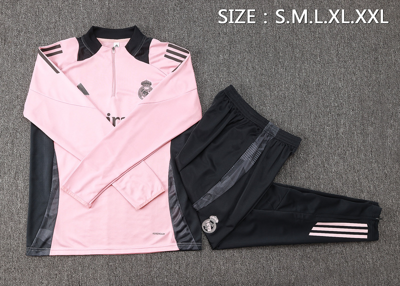 24/25 Real Madrid Pink Long-sleeved half-pull training kit Football team kit
