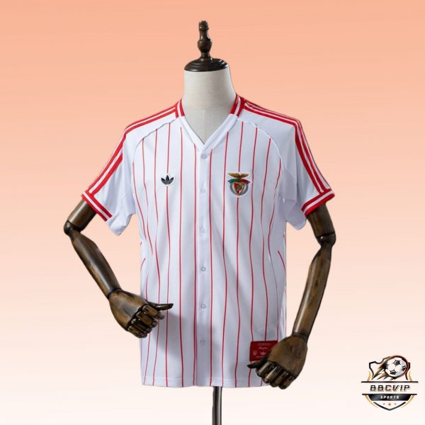 2025/26 Benfica US Pack Full-Button Baseball White jersey Fan version