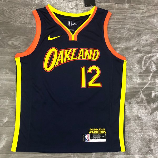 NBA Golden State Warriors V neck Black Jersey OUBRE JR.#12 S-XXL