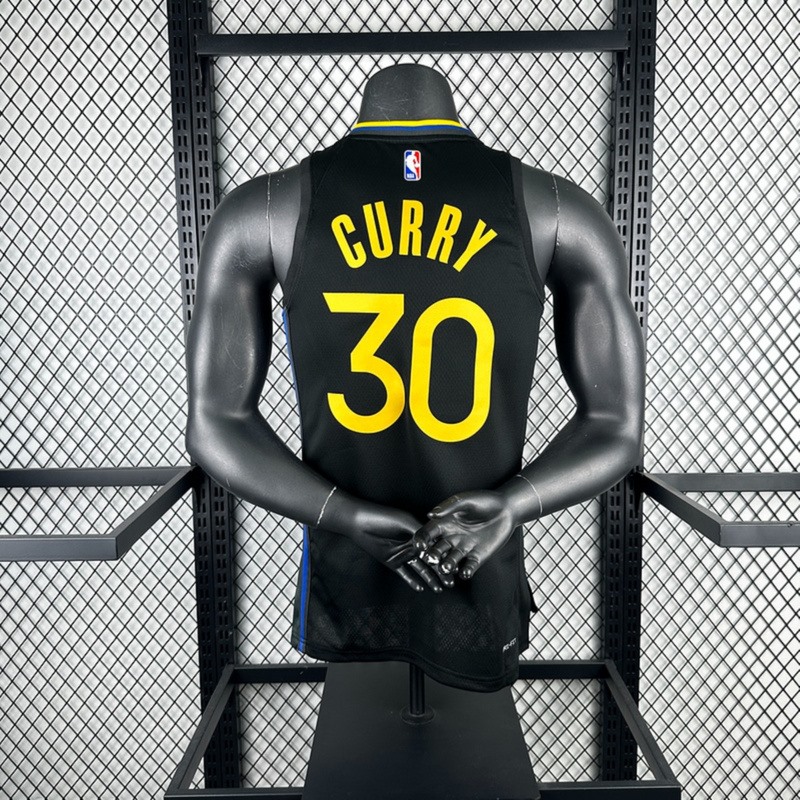 NBA 2025 Golden State Warriors Round Neck JORDAN Edition Black Jersey CURRY#30 S-XXL