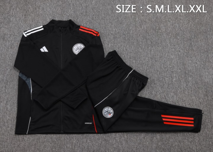 2024/25 Ajax Black Jacket Training Suit Set Football Team Shirt Sports Fashion