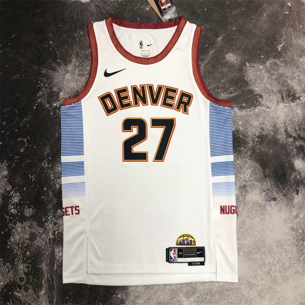 NBA Denver Nuggets Round Neck White jersey MURRAY#27 S-XXL