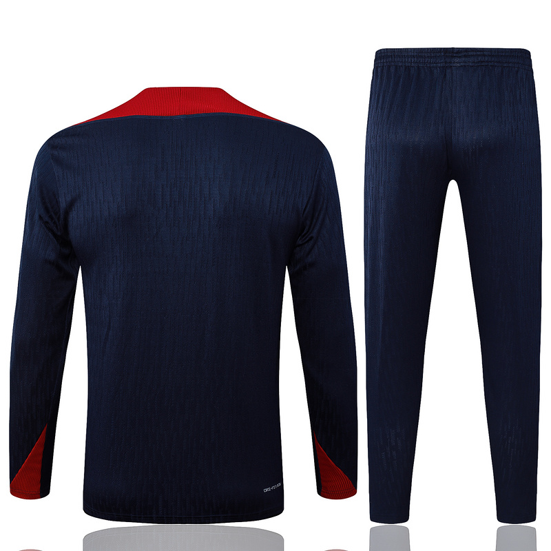 24/25 England Royal blue Long-sleeved half-pull training kit Football team kit