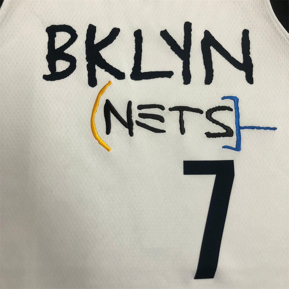NBA Brooklyn Nets V-Neck White Jersey DURANT#7 S-XXL