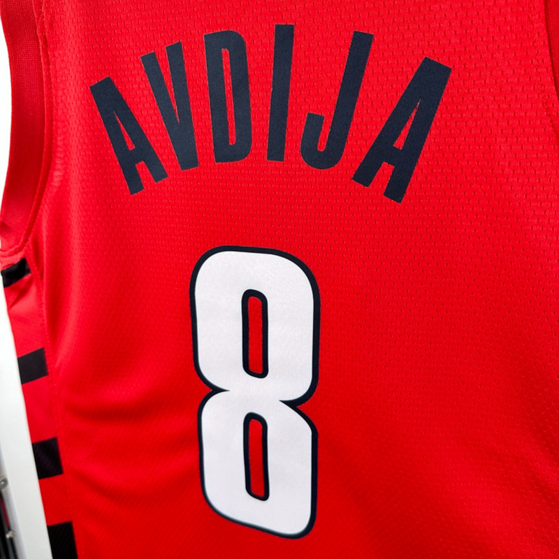 NBA Portland Trail Blazers V-Neck JORDAN Edition Red Jersey AVDIJA#8 S-XXL