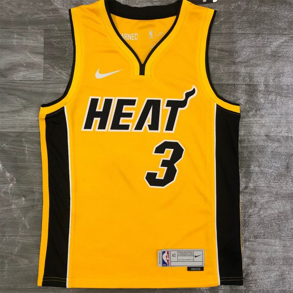 NBA Miami Hearts V-Neck Yellow Jersey WADE#3 S-XXL