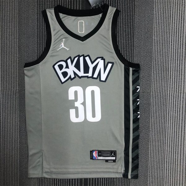 NBA Brooklyn Nets V-neck Grey 75th Anniversary JORDAN Edition CURRY#30 Jersey S-XXL
