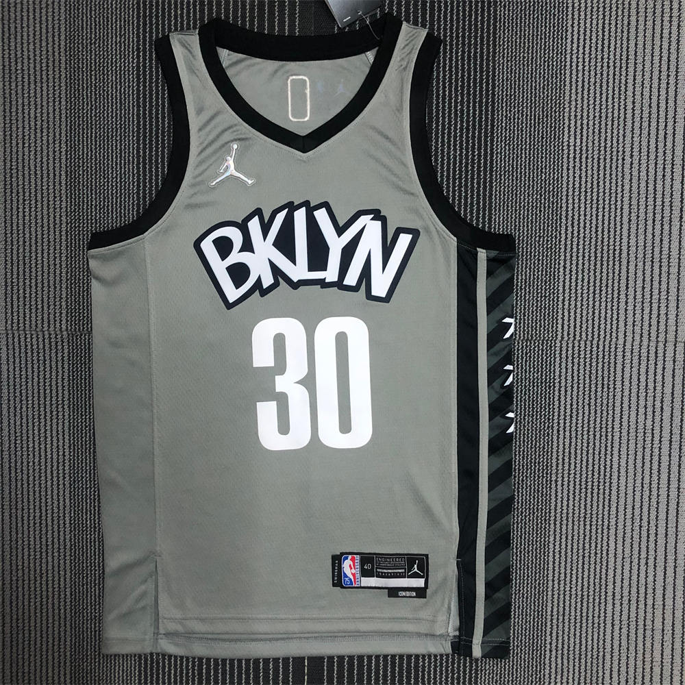 NBA Brooklyn Nets V-neck Grey 75th Anniversary JORDAN Edition CURRY#30 Jersey S-XXL