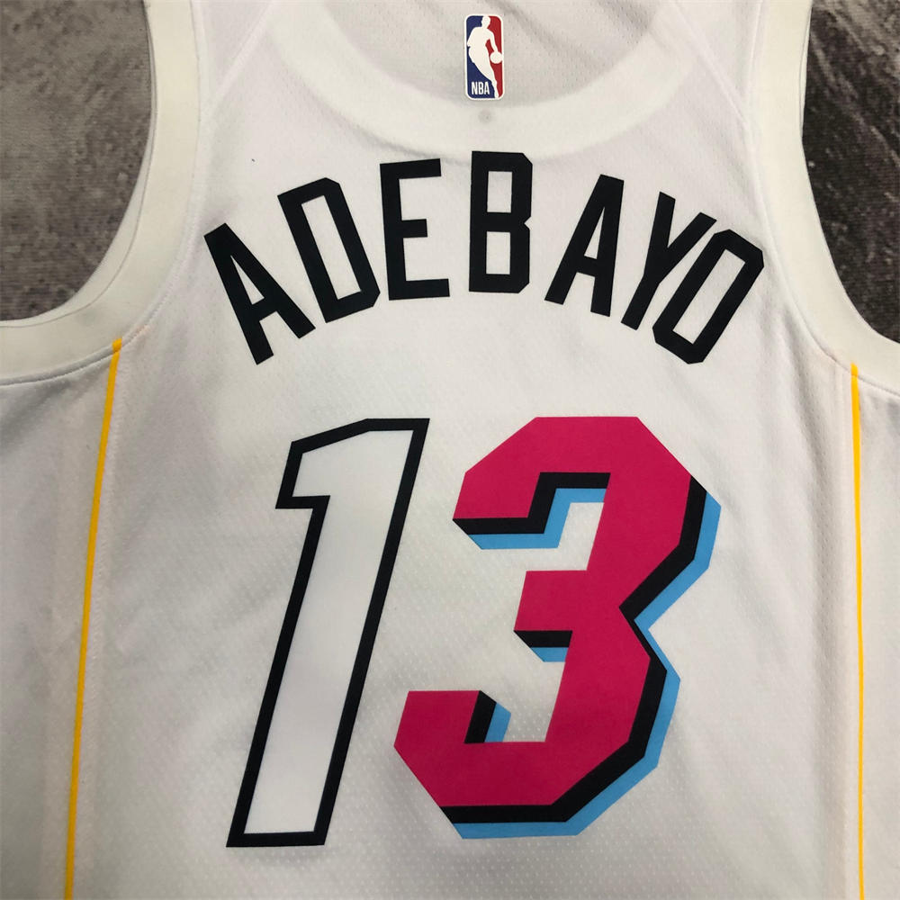NBA Miami Hearts Round Neck City Edition White Jersey ADEBAYO#13 S-XXL