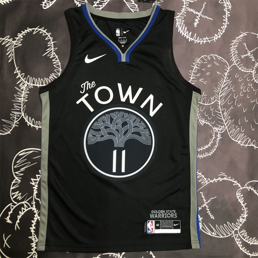 NBA Golden State Warriors V-Neck Black Jersey THOMPSON#11 S-XXL