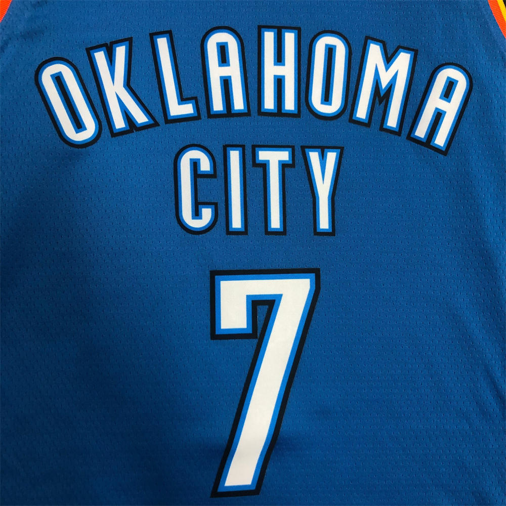 NBA Oklahoma City Thunder V-Neck Blue Jersey ANTHONY#7 S-XXL