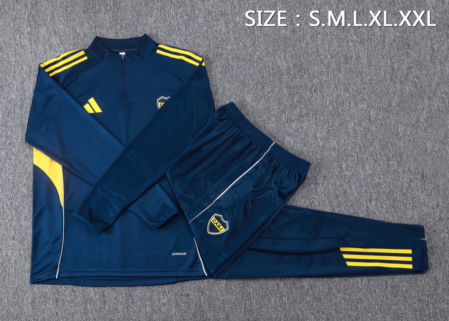 202526 Boca royal blue Long-sleeved half-pull training kit Football team kit