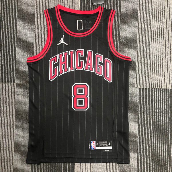NBA Chicago Bulls Round Neck Black 75th AnniversaryJersey LAVINE#8 S-XXL