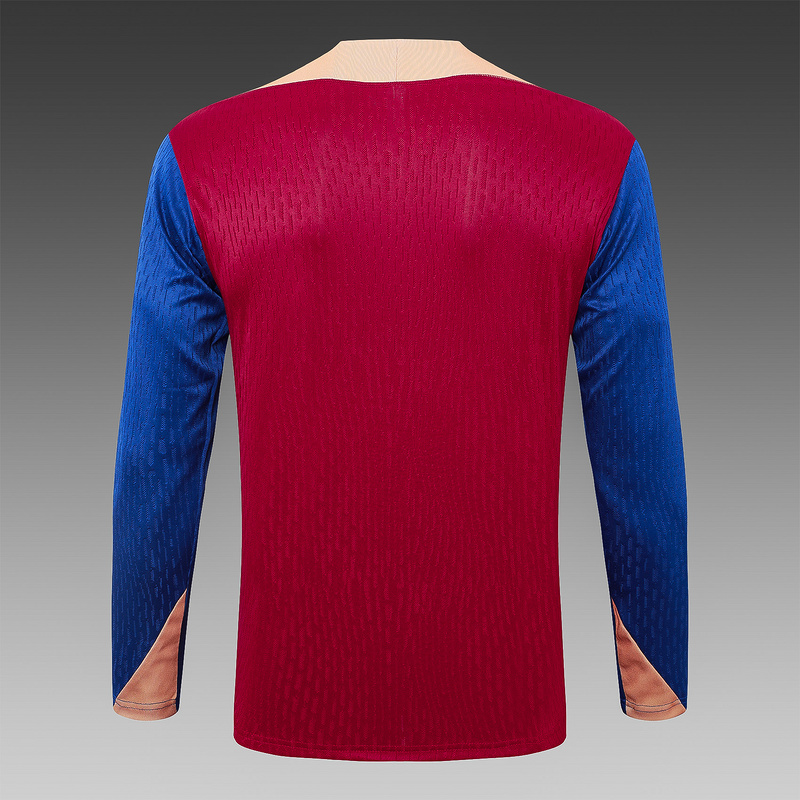 24/25 Barcelona Red Long-sleeved half-pull training kit Football team kit