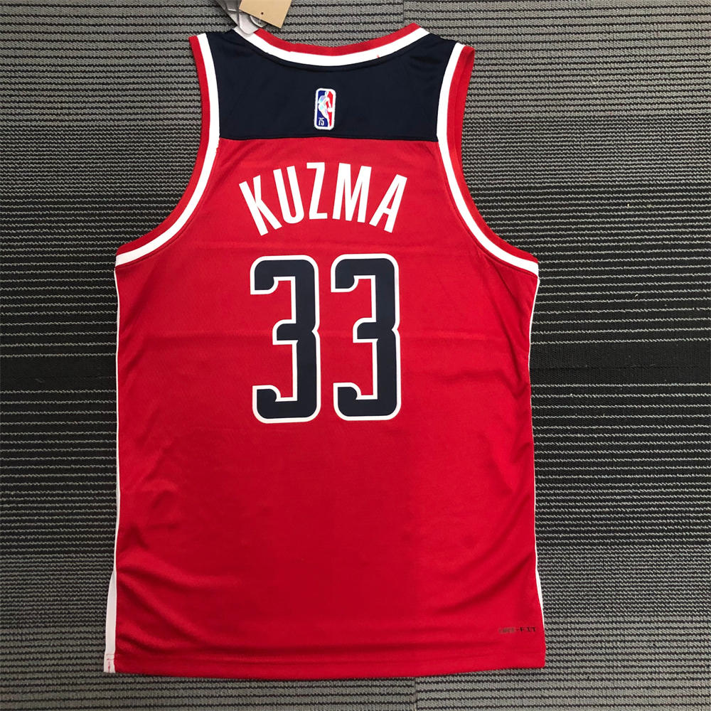 NBA Washington Wizards 75th Anniversary RED KUZMA#33 Jersey S-XXL