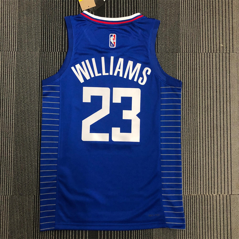 NBA Los Angeles Clippers V-Neck Blue 75th Anniversary Jersey WILLIAMS#23 S-XXL