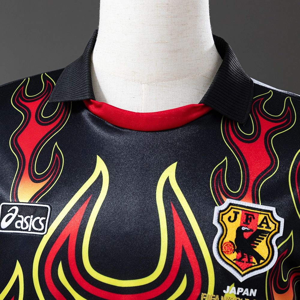 Retro Japan 1998 Goalkeeper Black Fireworks jersey Fan Version